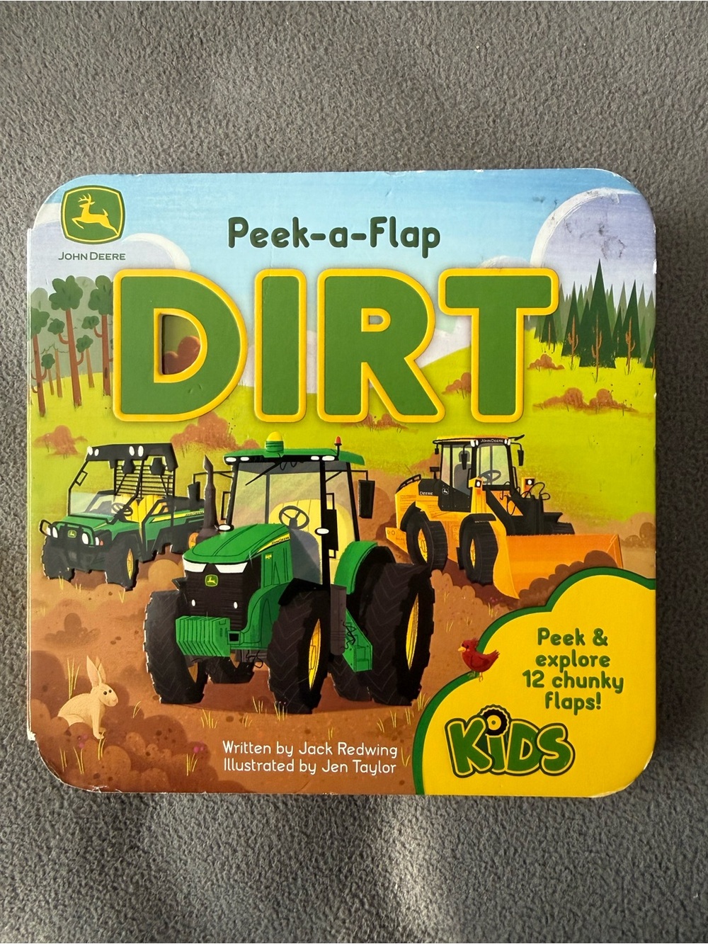 John Deere Green and Yellow Farm Tractor Peek-a-Flap Book Back Cover